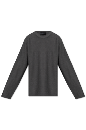 Maison Margiela Sweater with leather patches on the sleeves